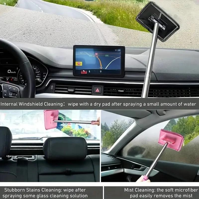 Telescopic Automobile Windshield Water Scraper Wiper Auto Cleaning Tool with Window Cleaning Brush And Cloth for Glass Surface