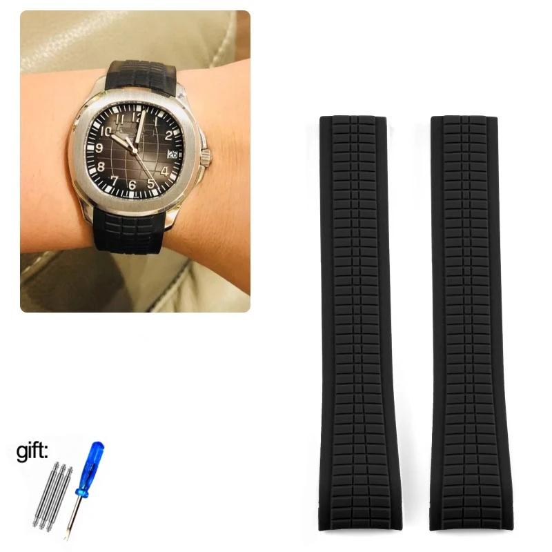 Cinturino per Orologio in Gomma Morbida da 21mm Aquanaut Adatto per Patek Philippe Silicone 5164A 5167A 5168A Cinturino Pieghevole