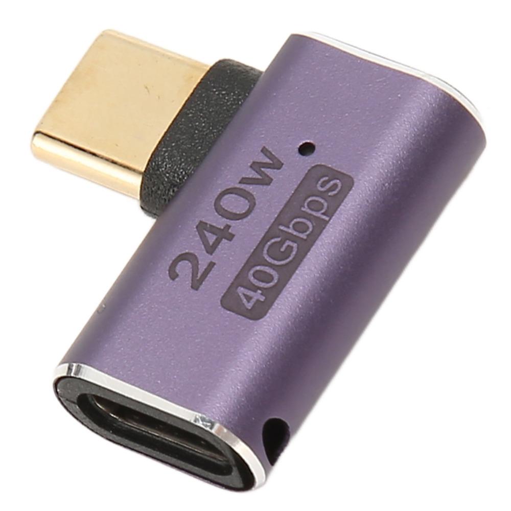 2PCS High Speed 240W Right Angle Adapter 8K 60HZ 40Gbps USB C Female to Female Adapter LED Light USB C Female Adapter Laptop