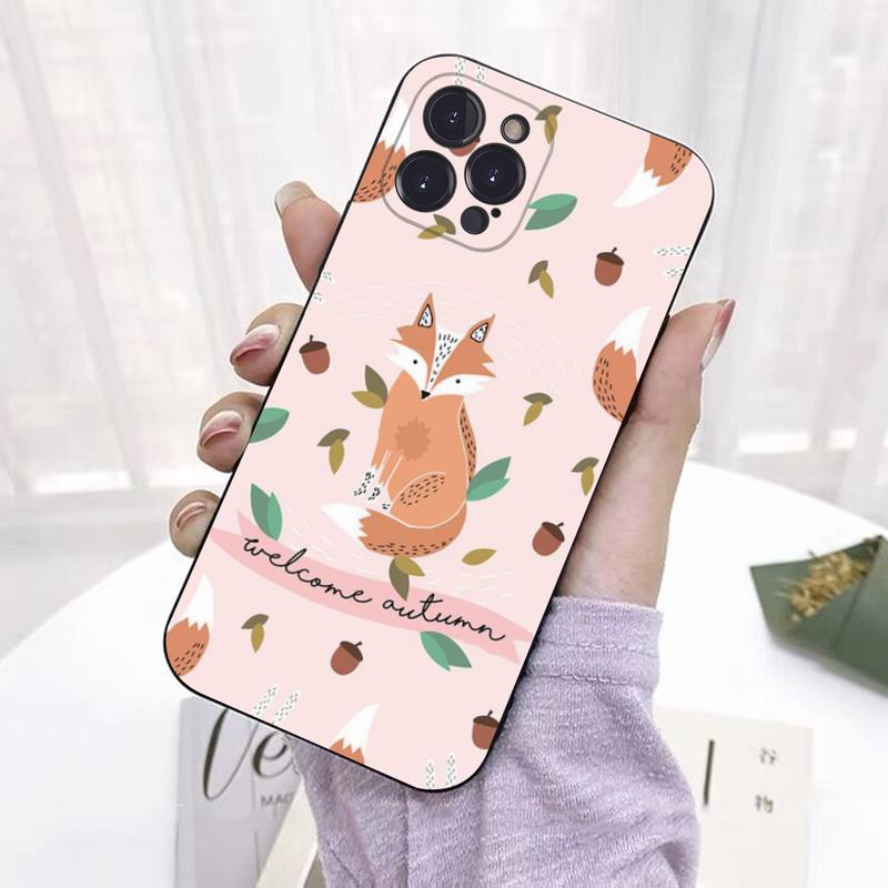 Cute Cartoon Animal Fox Phone Case Silicone Soft For Iphone 14 13 12 11 Pro Mini XS MAX 8 7 6 Plus X 2020 XR Shell