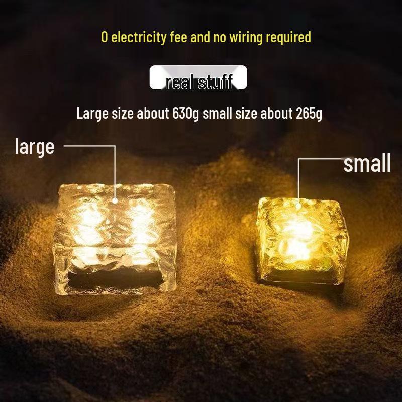 Solar Ice Brick Induction Light for Outdoor Garden Steps