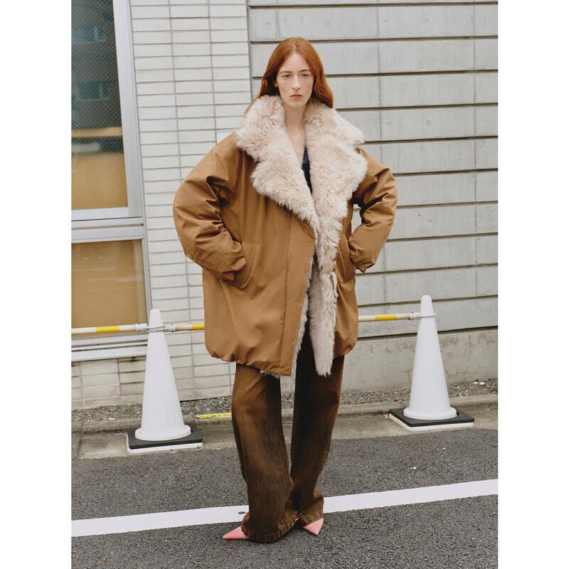 

FU ZHIZHEN Modern Detachable Fur Collar Puffy Down Parka M