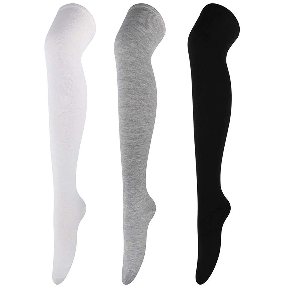 Calze lunghe sexy attillate da donna, semplici, sopra il ginocchio, coscia alta, calze sopra il ginocchio per signore, ragazze, calze calde al ginocchio