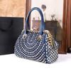New Women'S Fashion Washed Denim Tote Bag, Large-Capacity Elegant Diamond-Encrusted Single-Shoulder Crossbody Bag