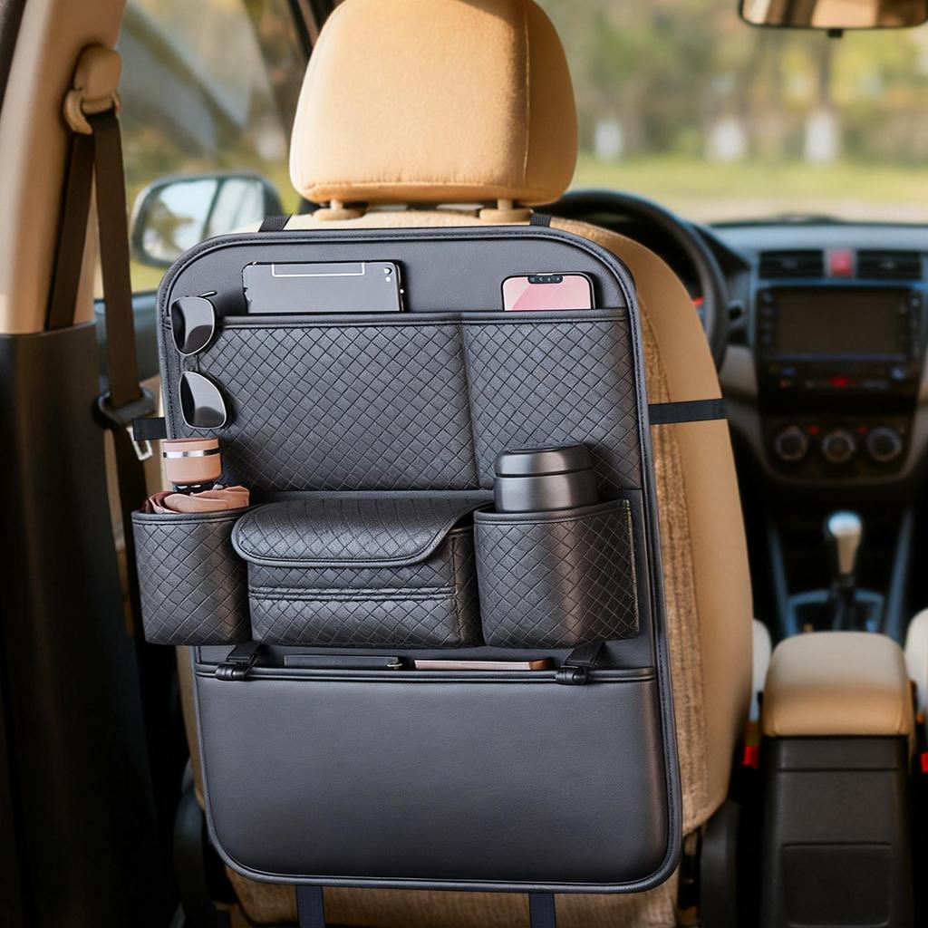 Car Back Seat Organizer Large Capacity Storage with Tablet Holder Automotive Organizer for Toys, Books, Snacks, Fits SUV, Sedan