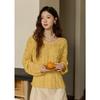 Women's V-Neck Lace-Trimmed Cutout Knit Sweater