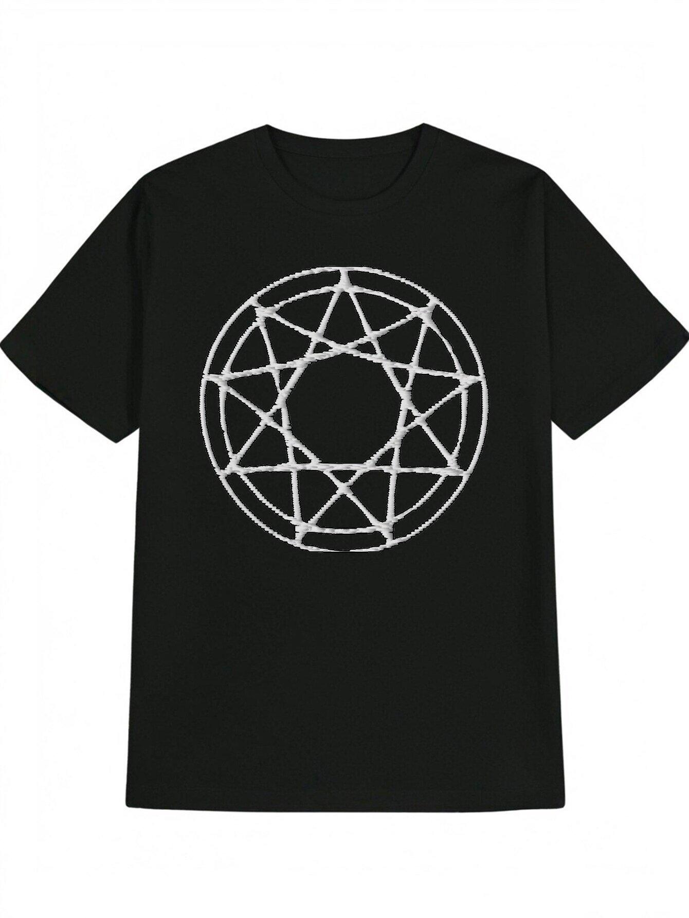 Y2K Anime-Inspired Black T-shirt XXXXL