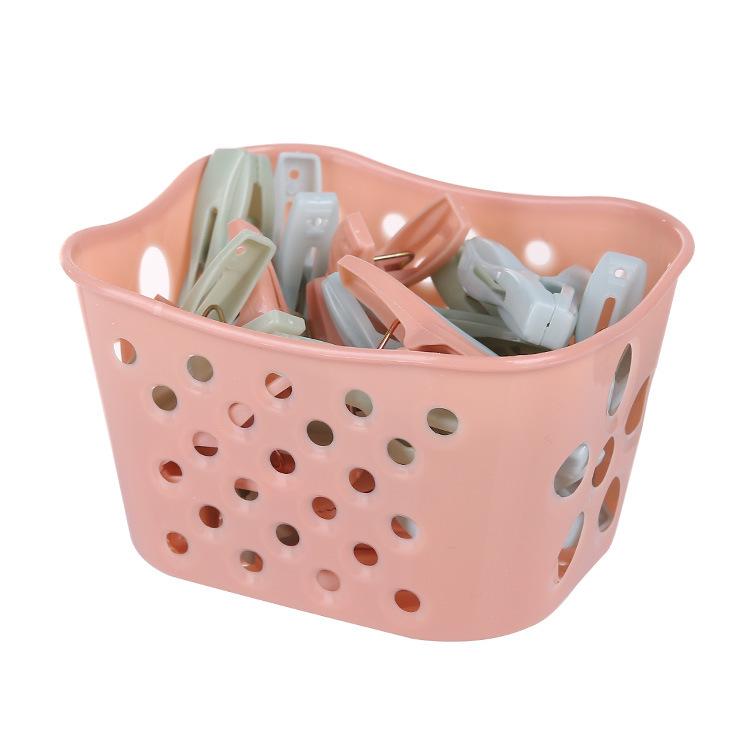 30-Piece Windproof Plastic Clothes Pegs with Basket: Multi-functional Drying Clips for Outdoors