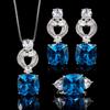 2026 Fashion Trend Inlaid Sapphire Retro Style Women's Set Jewelry Exquisite Gift