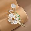 Elegant Floral Enamel Brooch for Women's Silk Scarves and Suits
