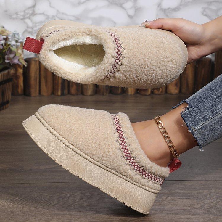 Neue Wintermode Frauen Schnee Warm Wildleder Leder Faul Müßiggänger Stiefel Schuhe Frau Dame Weibliche Flache Bottine Botas Stiefel Maultiere