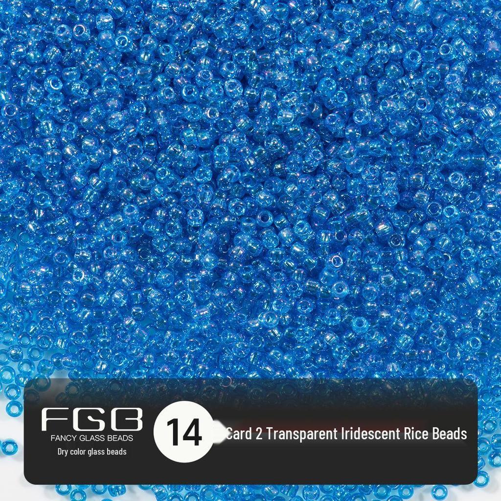FGB Transparente Irisierende 2mm Runde Glasperlen für DIY Schmuck