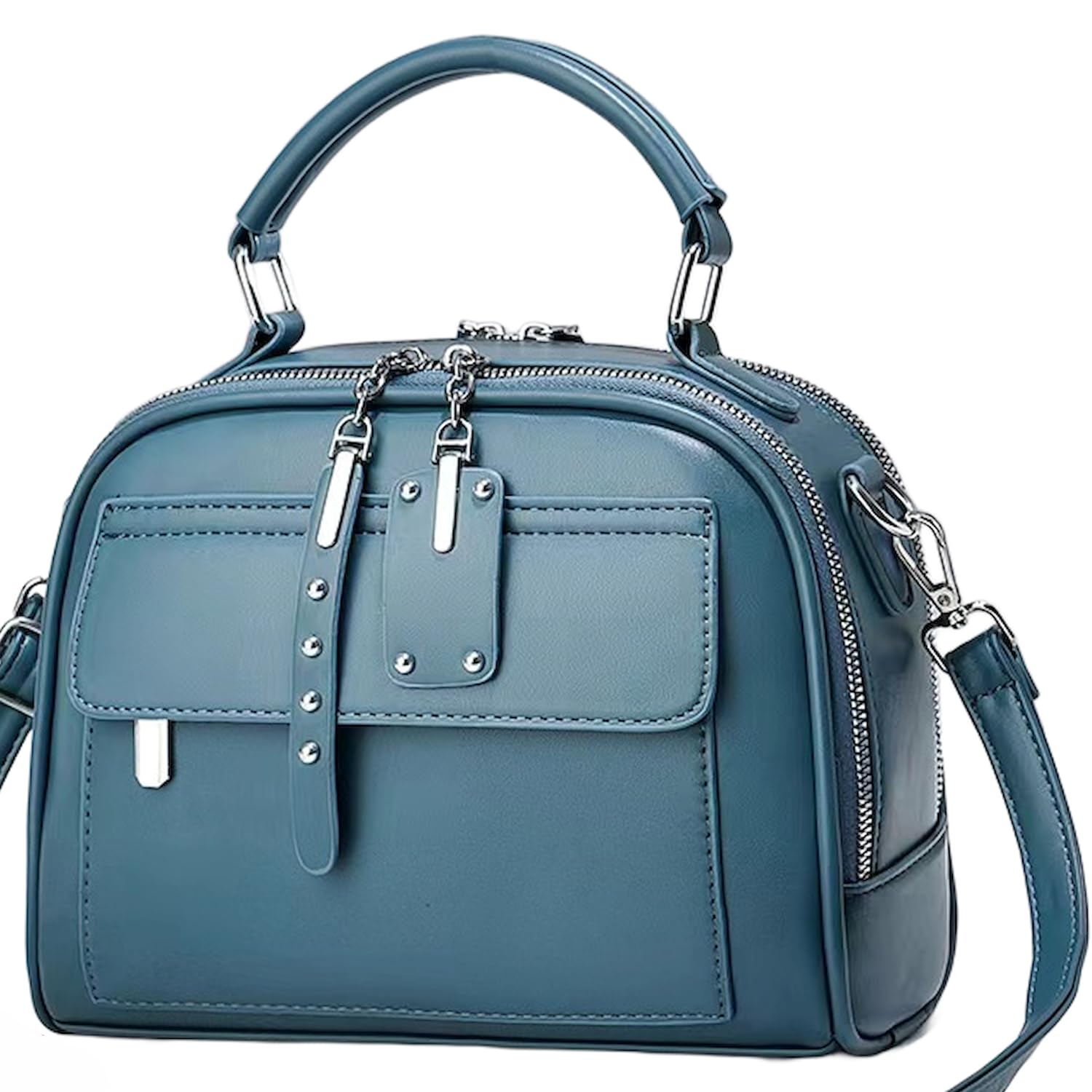 

Наплечная сумка через плечо на молнии [Welltude] женская, сумочка, кроссбоди, сумка, 2 способа ношения, самоподдерживающая, (синий) синий