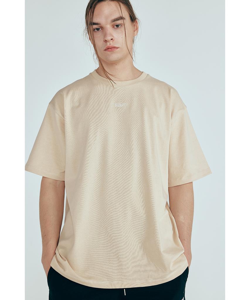 Kinetikeullo Double Stitch Short Sleeve T-Shirt (Beige)