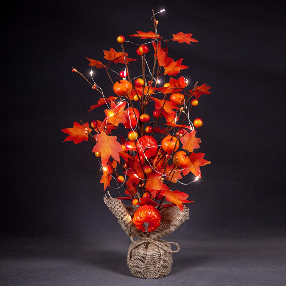 Led Maple Harvest Thanksgiving Tree Lights Christmas Garden Landscape Interior Decoration Battery Lights