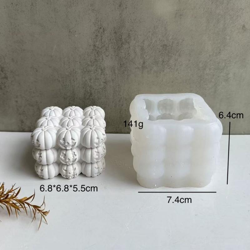 Creative Halloween Skull Pumpkin Wax Candle Mold Resin Molds for DIY Home Decorations Halloween Party Easy to Clean