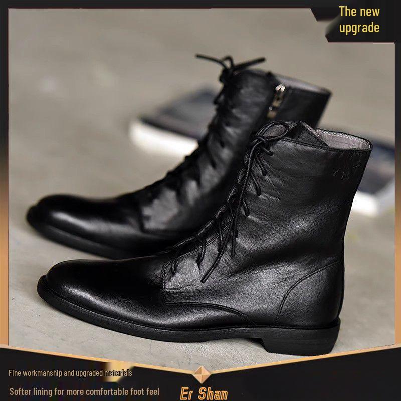 Minimalist Women's British Style Lace-Up Ankle Boots, Soft Leather, Flat Heel, Autumn/Winter 2025 Collection.