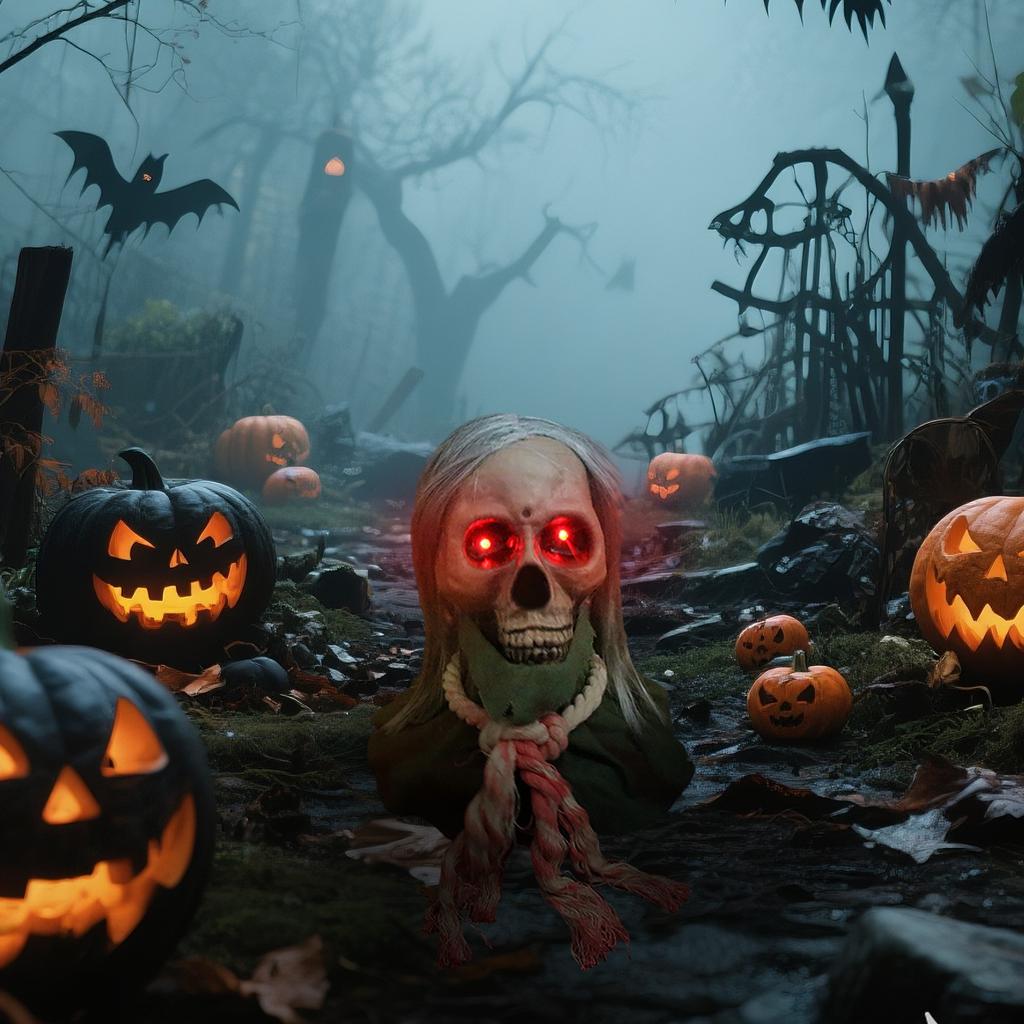 Halloween Scary Yard Decorations - Long Hair Glow Crawling  With Horror Sound And Glowing Eyes - Outdoor Bar Haunted House Party Props