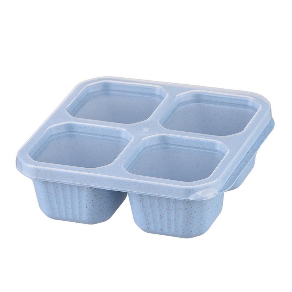 4 Pack Snack Containers, 4 Compartments Bento Snack Box, Reusable Meal Prep Lunch Containers Divided Food Storage Containers for School Work Travel