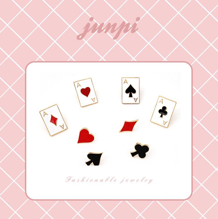 Japonská Harajuku Pokerová Kovová Sada Broží: Osmidílný sada odznaků na límec a klopu