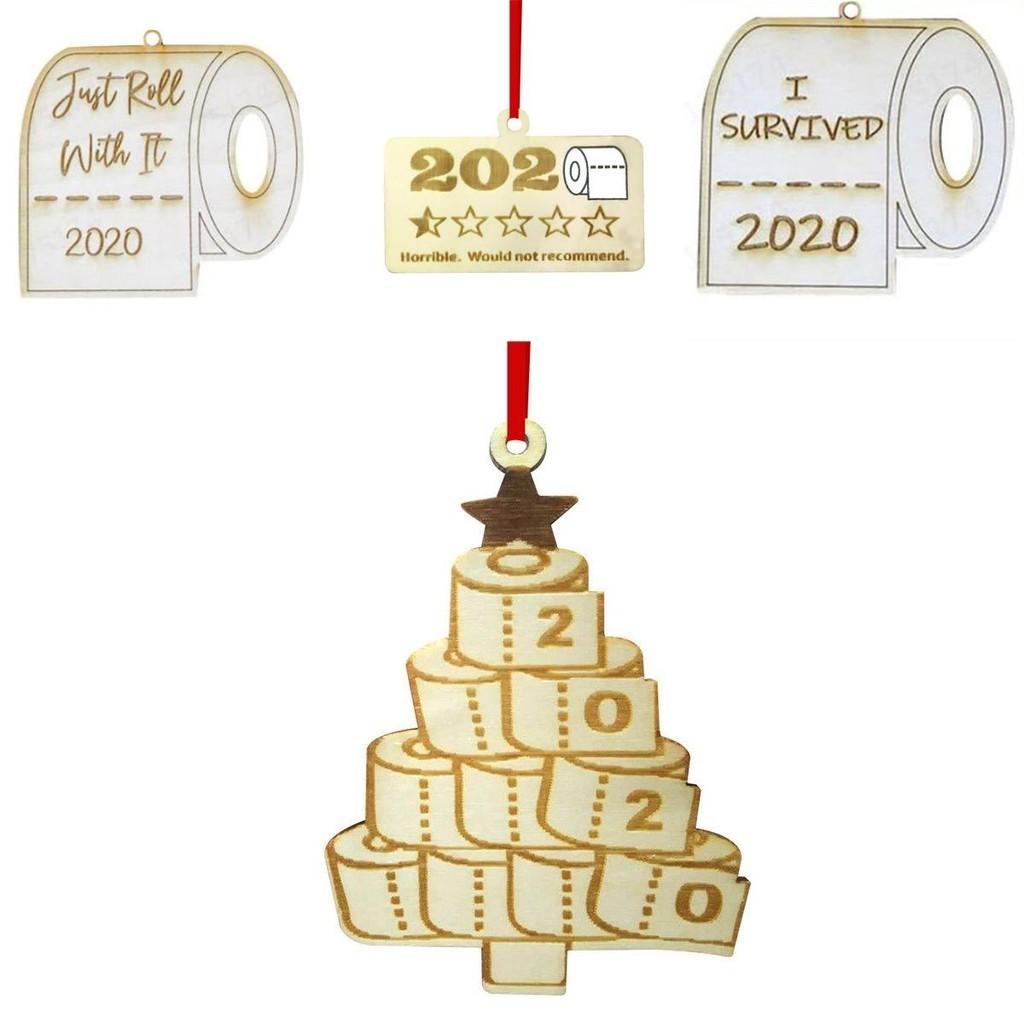 Quirky Wooden 2020 Christmas Toilet Paper Santa Claus Quarantine Keepsake