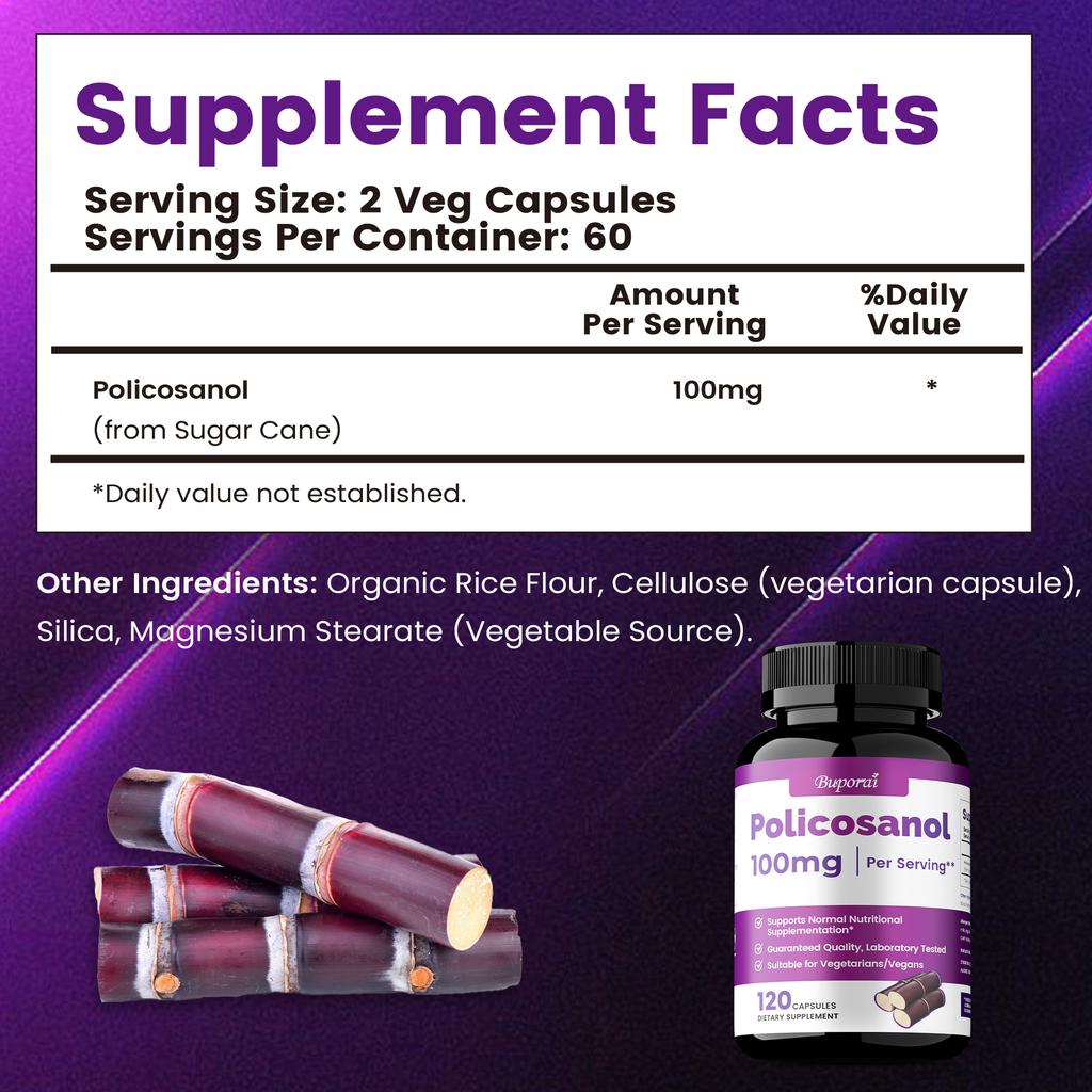 High-purity Sugarcane Extract Capsules, 100mg Sugarcane Extract Per Serving, Nutritional Support, Suitable for Adults.