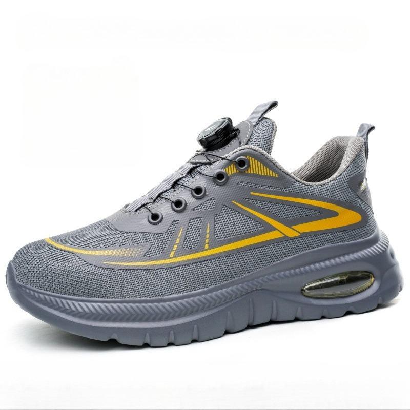 Rotating Button Safety Shoes Men Steel Toe Sneaker Air Cushion Work Shoes Man Puncture Proof Work Safety Boots Protective Shoes