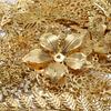 50g Mixed Flower Components Caps Petal Charms Metal Iron Gift Decoration DIY Gold Color Silver Color Rhodium Wholesale