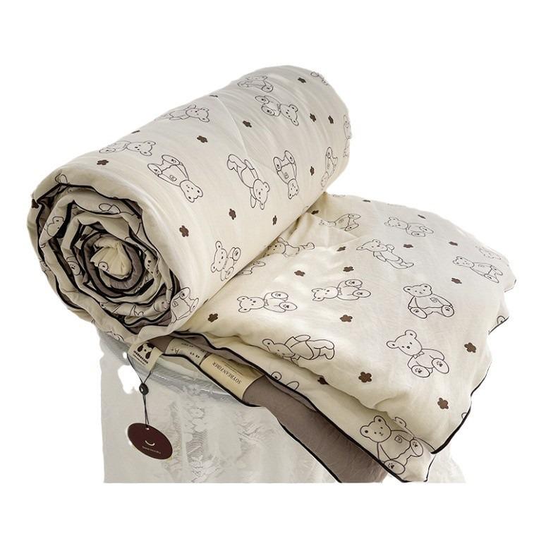 Class A Soybean Fiber Cartoon Print Summer Quilt - Double Layer Gauze Air Conditioning Quilt