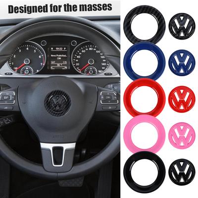 ABCD1 Car Steering Wheel Stickers for VW Golf 4 5 Bora 4 Motion MTM Blue Motion Caddy Scirocco CC Passat Polo Decoration Rims Sagitar