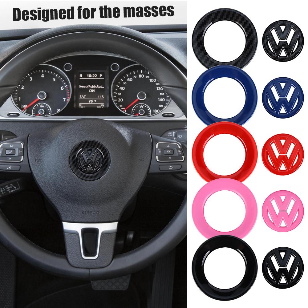 LMN1 Car Steering Wheel Stickers for VW Golf 4 5 Bora 4 Motion MTM Blue Motion Caddy Scirocco CC Passat Polo Decoration Rims Sagitar
