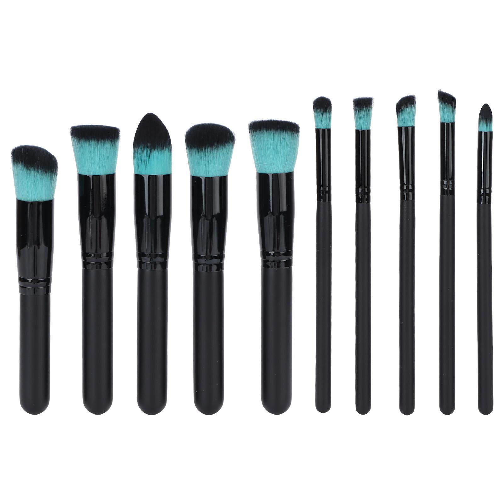 10 шт. Кисти для макияжа Разной формы Мягкая щетина Набор косметических кистей для пудры теней для век Черный