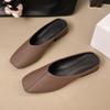 Summer New Women Slippers Square Toe Mules Shoes 2025 Trend Heeled Sandals Party Slingback Flip Flops Woman Slides Mujer