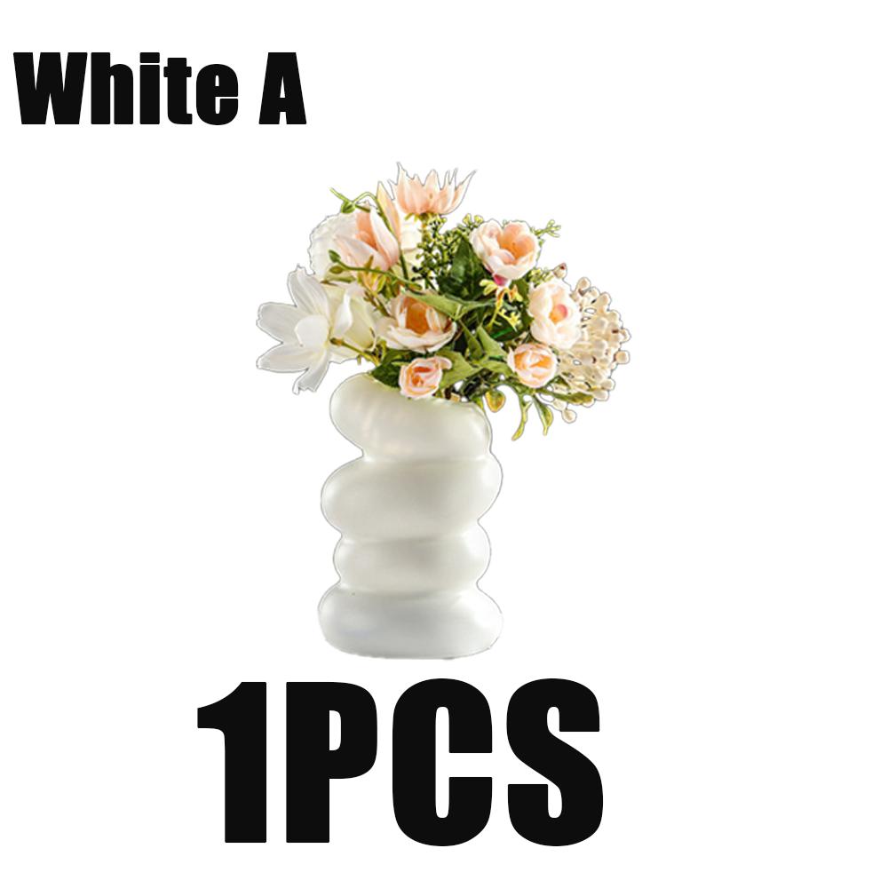 1pcs Modern Flower Vase Plastic Creative Flower Pot Arrangement Container Kitchen Living Bedroom Home Decoration Ornament
