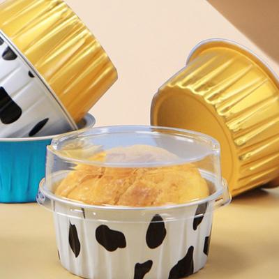 20Pcs Tinfoil Box with Lid Reusable Disposable Round Food Grade Non-Stick Oven Safe Cupcake Container Aluminum Foil Bowl Baking Mold Kitchen Supplies
