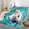 3D Tiger Blanket Super Soft For Spring Autumn Modern Line Art Sherpa Blanket Bedspread Throw Travel Dropship#