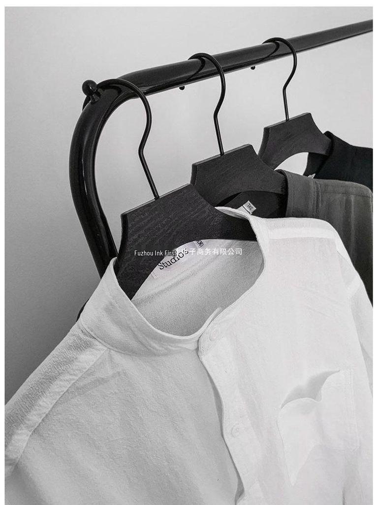 Men's Summer Korean Style Cotton-Linen Slim Fit Linen Shirt with Five-Point Sleeves.