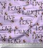 Soimoi Japan Crepe Satin Fabric Floral Love Text Fabric Prints By Metre 42 Inch