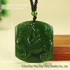 Spinach Green Jade Guanyin Pixiu Dragon & Carp Lucky Talisman Pendant