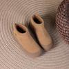 2026 Autumn/Winter New Leather and Velvet Warm High Gang Boken Shoes Women's Cotton Shoes Snow Boots Large Women's Shoes