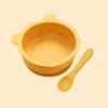 Children's Teddy Bear Silicone Bowl & Spoon Set, Suction Cup Tableware for Learning to Eat, 2-Piece Baby Feeding Set