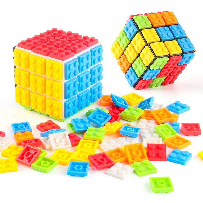 Copii educaționale timpurii educaționale Fanxin bloc de construcții cub Rubik's cub DIY splicing bloc de construcții rotație lină cub Rubik de ordinul trei jucărie