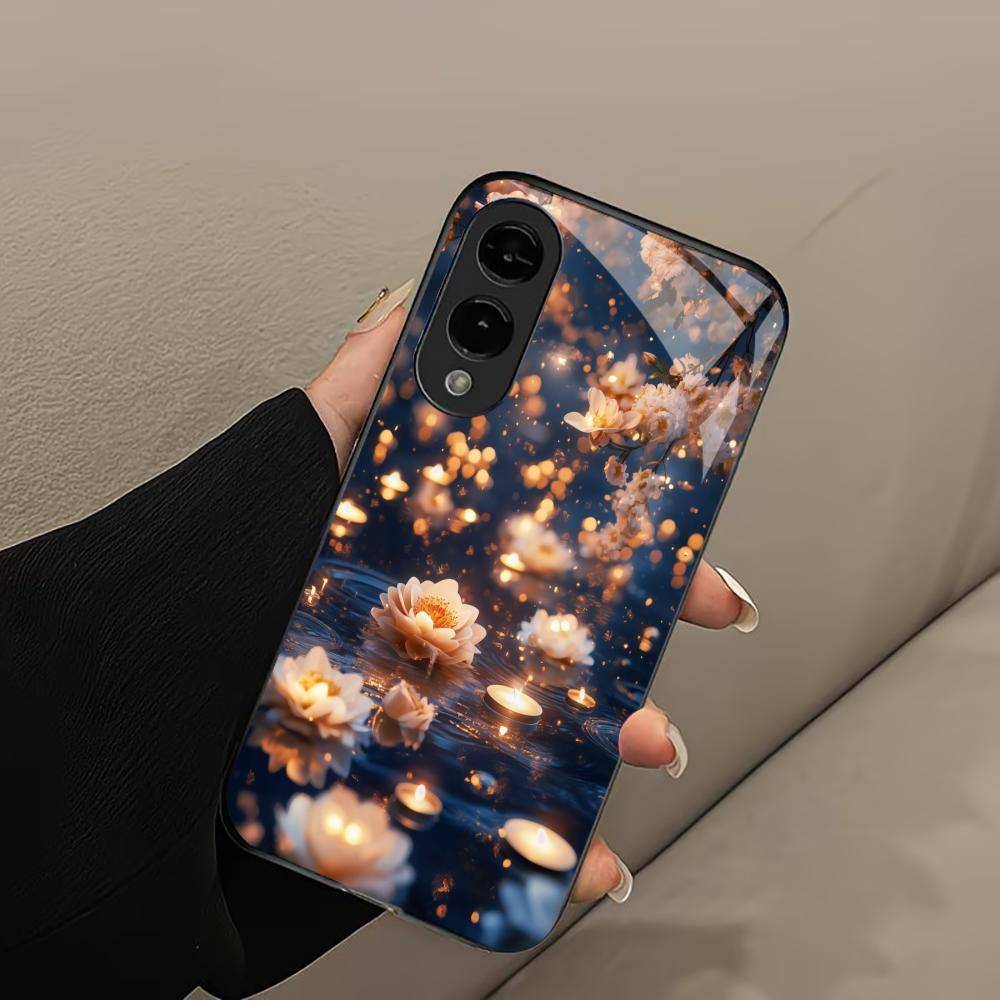 lights Flower Protective Exquisite High-end PhoneCase Glass PhoneCase for Samsung Galaxy S26 S25 S24 S23 S22 S21 FE,Ultra,Plus