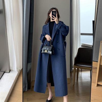 2024 Stylish Women's Medium-Length Wool Coat A6320: Slim, Loose, Knee-Length, High-End, Plus-Size Available
