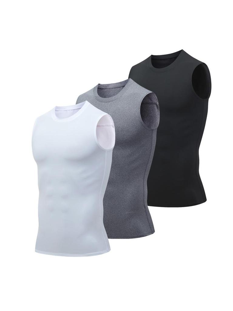 Men's Quick-Dry Ice Silk Sleeveless Sports Tank - Breathable Body Shaper for Gym, Basketball, and Running