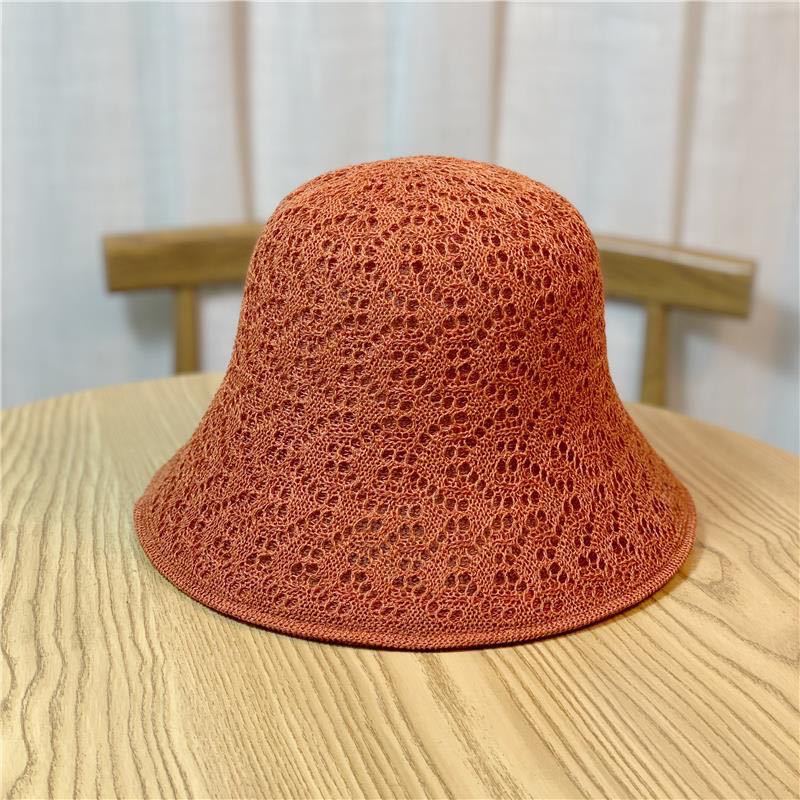 Double-sided Bucket Hat Summer Women's New Sunscreen Sun Hat Sunscreen Hollow Thin Breathable Face Cover Knitted Sun Hat