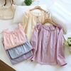 Women's Long Sleeve Pure Cotton Gauze Pajamas - Summer/Fall Set with Loose Pants