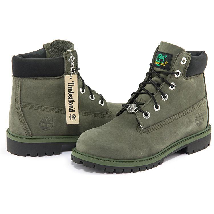 Timberland 6palcové ležérní střední venkovní boty Dětské boty Vojenská zelená A2KCSA58