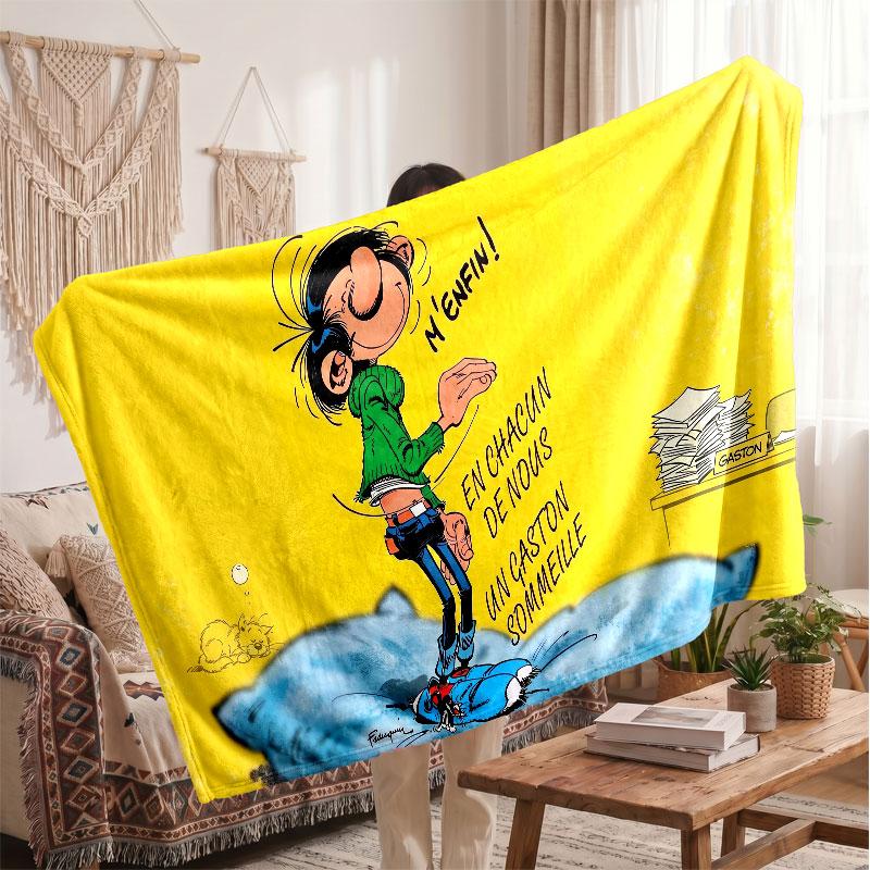 Warm Flannel BlanketGaston Lagaffe Soft Cozy Throw Blanket for Bedroom Couch