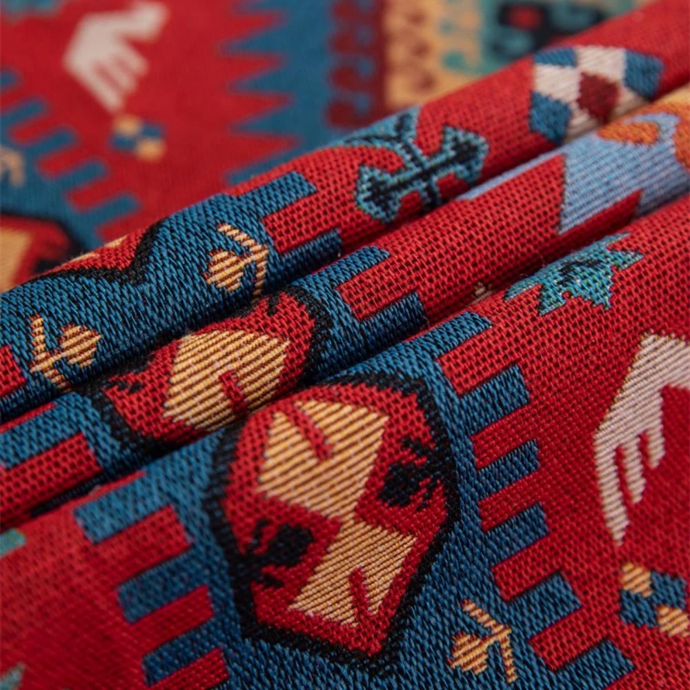 Floral Table Runner Spring Vintage Rose with Leaves Tassels Farmhouse Table Runners Decor for Dining Kitchen Table Wedding